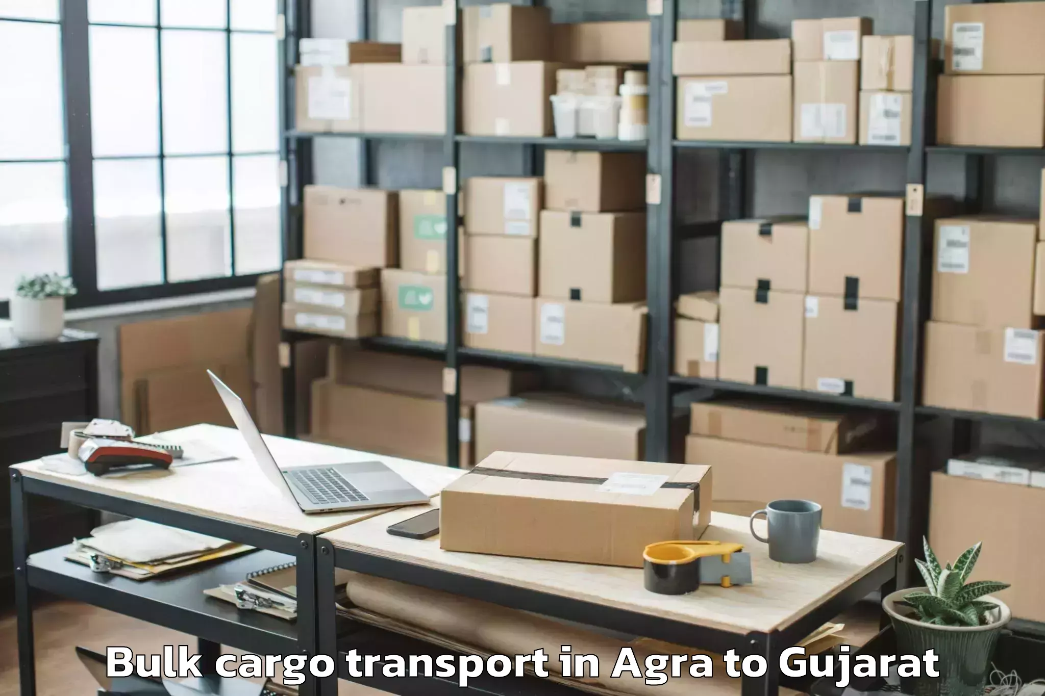 Top Agra to Lunawada Bulk Cargo Transport Available